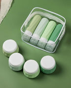 Travel Size Toiletries 8 Pack (3oz bottle 3oz jar / Water Green)