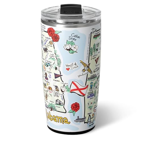 22oz Insulated Travel Mug with Handle & Lid (Alabama / 22 Ounces)