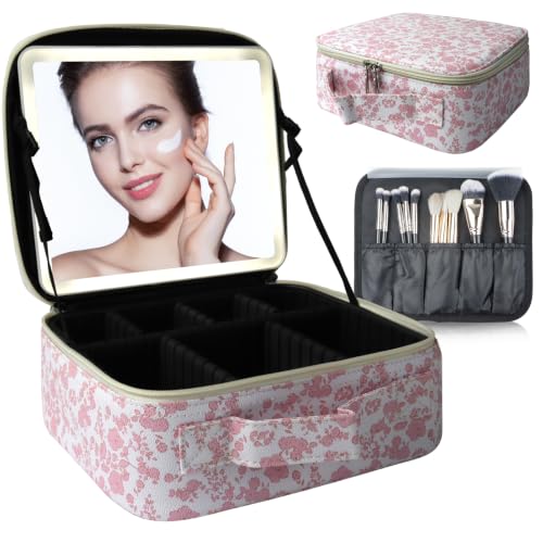 Makeup Bag with Led Mirror (Pink / with LED mirror)