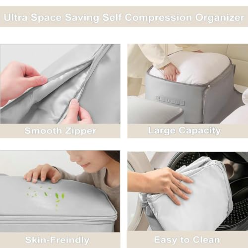 Comforter Storage Bag (Gray-2Layer-2PCS)