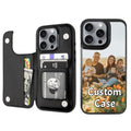 Custom Wallet Phone Case for iPhone 16 Pro Max with Photo (Black-A / iPhone 16 Pro Max)