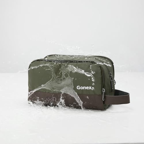 Travel Toiletry Bag for Men (Olive & Brown)