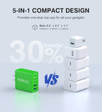 2 Pack 60W USB C Fast Charger Block (Green)