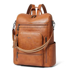 Vegan Leather Laptop Backpack for Women 15.6 inch Work Backpack Fashion Travel Backpack Purse for Business College (Brown02)