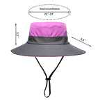 Womens Summer Sun Hat Beach Hat Wide Brim Outdoor UV Protection Hat Foldable Cool Mesh Ponytail Bucket Hat (6-7 / Purple-gray)