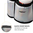 Luggage Travel Cup Holder Free Hand Drink Carrier (Hook & Loop: Glitter Silver)