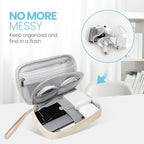 Portable Electronic Organizer Case (D-Double Beige S / Double Layer-S)