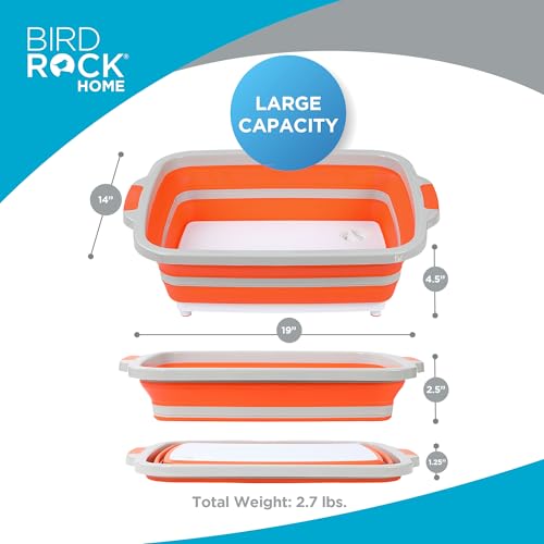 11L Collapsible BBQ Prep Tub with Lid (Orange / Large)