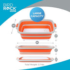 11L Collapsible BBQ Prep Tub with Lid (Orange / Large)
