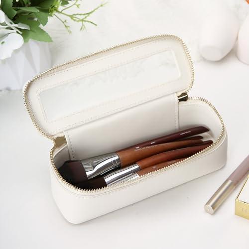 Clear Makeup Brush Bag (Off-White / Slim Elegance)
