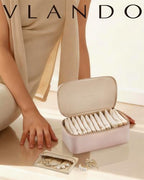 Jewelry Organizer with Clear 12 Velvet Bags (12PCS-Pink)