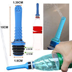 2PCS Pack 2in1 Vaginal Douche Perineal Irrigation 650ML Portable Bidets + Pocket Bidet Pipe (Blue)