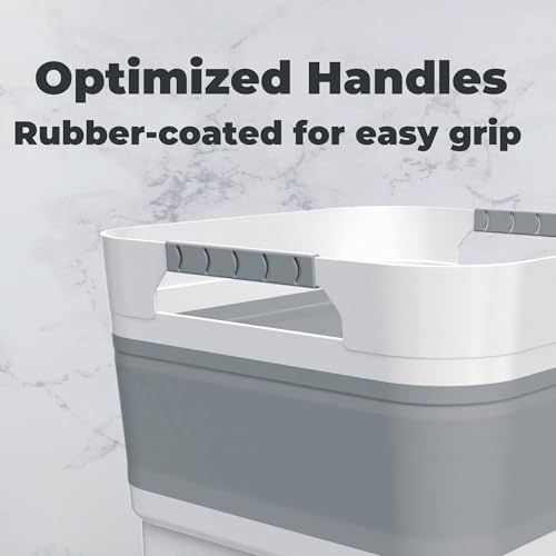 2.6 Gal Collapsible Baby Bottle Wash Basin with Drain Plug (Gray)