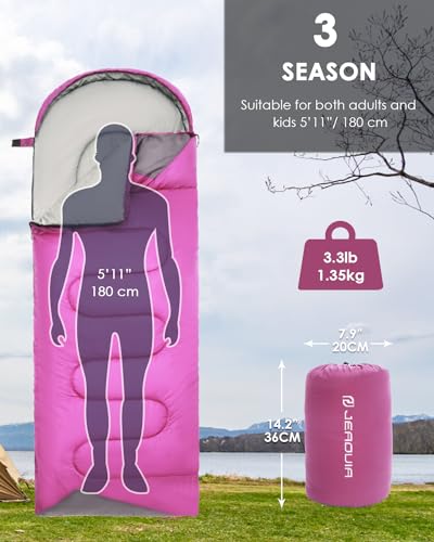Sleeping Bags for Adults Women Backpacking Lightweight Waterproof (3.3lb Purple)