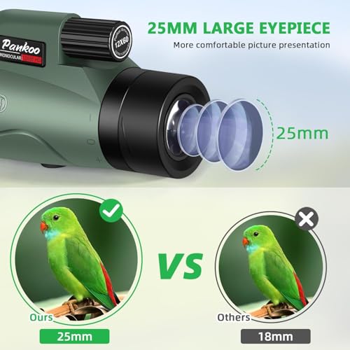 12x60 HD Monocular Telescope for Adults high Powered (Green Monocular)