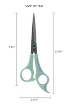 Cricket Style Xpress Zen Again Hair Cutting Scissors - Sharp Micro-Serrated Beveled Blades, Stainless Steel Shears Hair Scissors - Wet & Dry Use, Barber Accessories - 5.75", Sea Foam Green & Soft Blue