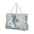 Large Beach Bags Totes Canvas Tote Shoulder Bag Soft Wave Water Resistant Bags for Gym Travel Daily Ocean (Ocean Seahorse Vintage)