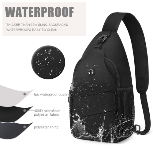 Crossbody Bags for Women Men Trendy Sling Bag Backpack Chest Bag (Large / Black)