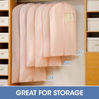 43" Suit Bags for Closet Storage and Travel (43" - 2 Pack / Pink)