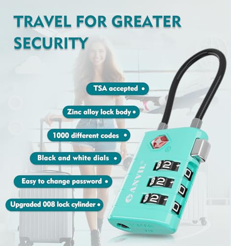 TSA Approved Luggage Locks (3 COLORS)