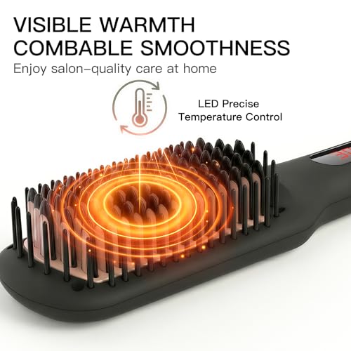 Black Ceramic Ionic Straightener Brush (Black)
