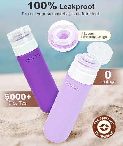 Travel Bottles for Toiletries 6 Pack (Purple)