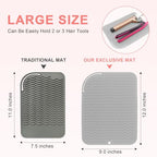 Plus Size Silicone Heat Resistant Mat for Hair Tools (Grey)