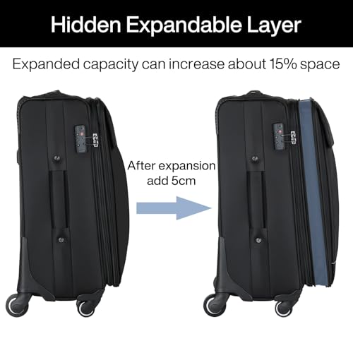 20/24/28 Inch 3 Piece Luggage Set with Spinner Wheels Expandable Luggage Large Suitcases with Wheels Softside Checked Luggage Rolling Suitcase with Lock Lightweight Travel Luggage.(Purple) (Purple / 3-Piece Set (20-Inch, 24-Inch, 28-Inch))