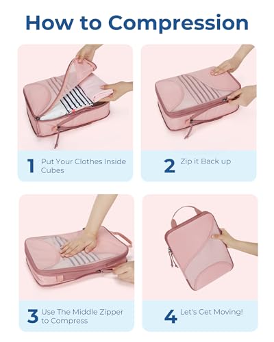 Compression Packing Cubes (Light Pink / 6 Set)