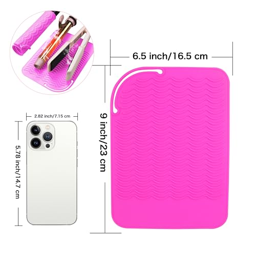 Curling Wands Pad Mat for Flat Iron Hair Straightener (Rose Red)
