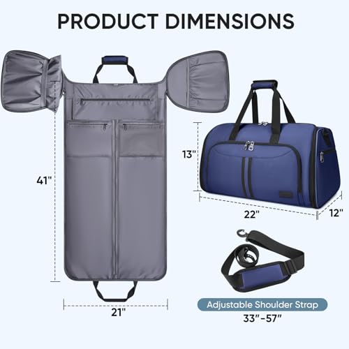 Garment Bags for Travel (Navy / Convertible)