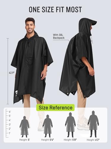 Double Layer Rain Poncho (Black)
