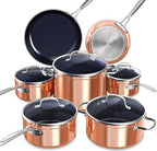 Healthy Duralon Blue Ceramic Nonstick Cookware Set (Metallic Rustic Copper / 12pc Set)