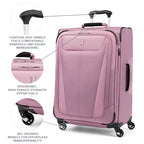 Maxlite 5 Softside Checked Luggage Spinner (Checked-Medium 25-Inch / Orchid Pink Purple)