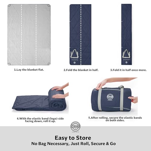 Large Waterproof Outdoor Stadium Blanket (01 - Victory Blue)