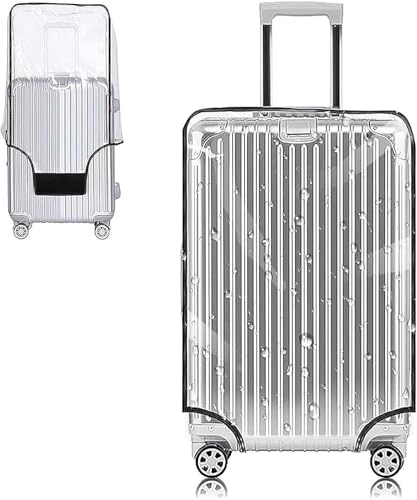 Clear PVC Suitcase Cover Protectors 28 Inch Travel Luggage Cover for Wheeled Suitcase 28'' (28inch / 80%transparent 20%black)