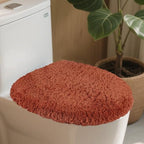 Microfiber Elongated Toilet Seat Cover 19.5"x 15" Machine Washable (Rust Colored / Elongated)