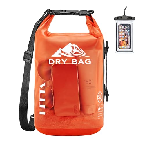 Dry Bag Waterproof Backpack with Phone Case (Orange / 10L)