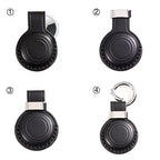 2 Pack KEEPXYZ Genuine Leather Keychain Holder Compatible with Airtag ([2 Pack] Black V2.0)