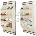 2 Pack Over the Door Shoe Organizers (BEIGE / 28+ Pairs)