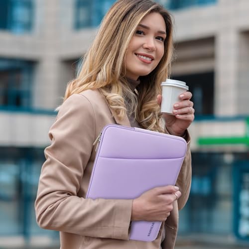 RAINYEAR 13.3 Inch Laptop Sleeve Padded Case Cover with Pocket (13.3-14 inch / Purple)