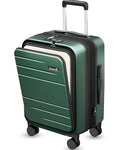 Front Pocket Expandable Carry On Luggage (Green / 20 Inch)