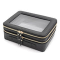 XL Clear Makeup Organizer (Black / Dual Layer Large)