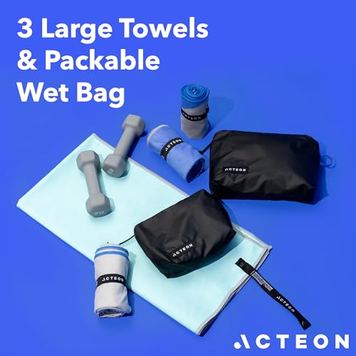 Microfiber Quick Dry Gym Towel (Pack of 3 / Laguna)