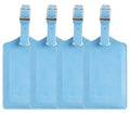 8 Pack Leather Luggage Tags for Suitcases Travel Tag (Light Blue)