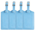 8 Pack Leather Luggage Tags for Suitcases Travel Tag (Light Blue)