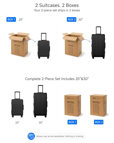 2 Piece Zipperless Luggage Set (Jet Black / 2 Piece Set (20/30))