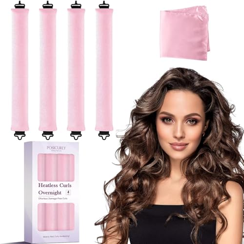 Heatless Curls Overnight Hair Curlers (Pink(Pack of 4))