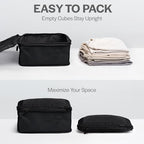 Compression Packing Cubes for Travel (4-Pack / Black)