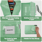 6 Pack Extra Large Moving Bags with Backpack Straps & Handles (Green / 6 Pack)